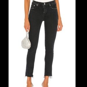 Agolde Toni Mid rise straight leg jean size 29 black contemporary